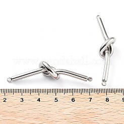 変色しない201ステンレススチールコネクタチャーム  ノットリンク  ステンレス鋼色  8.5x51x10mm  穴：2mm&nbsp;STAS-Z057-19P