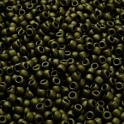 トーホー 6/0ラウンドビーズ  日本製シードビーズ  （617)マットカラーダークオリーブ  4mm  穴：1.5mm  約840個/50g&nbsp;SEED-XTR06-0617
