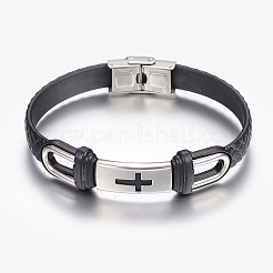 PU Leather Braided Cord Bracelets&nbsp;BJEW-E324-C19