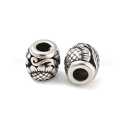 316サージカルステンレスビーズ  花  アンティークシルバー  9x9.5mm  穴：4mm&nbsp;STAS-Q304-48AS