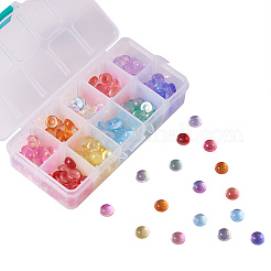チェコガラスカボション  半円/ドーム  ミックスカラー  10x5.5mm  10色  20個/カラー  200個/箱&nbsp;GLAA-CJ0001-14