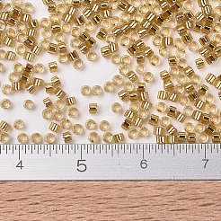 MIYUKIデリカビーズ  シリンダー  日本製シードビーズ  11/0  （db2525) 24ktゴールドライニングペールグレー  1.3x1.6mm  穴：0.8mm  約2000個/10g&nbsp;X-SEED-J020-DB2525