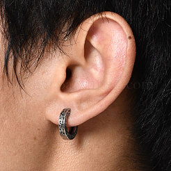 男性用304ステンレスフープピアス  銀  15.7mm&nbsp;WGA52BD-01