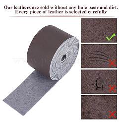 フラットマイクロファイバーイミテーションレザーコード  服飾材料  コーヒー  37x1.5mm  約2.19ヤード（2m）/ロール&nbsp;LC-WH0006-07C-03