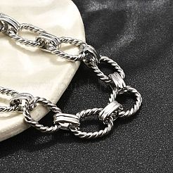 304 Stainless Steel Oval Link Chain Bracelets for Women&nbsp;BJEW-R021-09P
