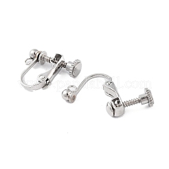 変色しない316ステンレススチールのクリップ式イヤリング金具  ステンレス鋼色  16x13x5mm  穴：1.5mm&nbsp;X-STAS-K274-09P