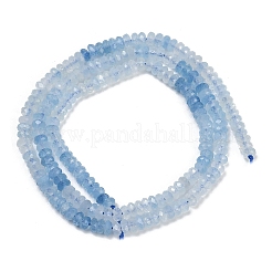 天然石アクアマリンビーズ連売り  多面カット  ロンデル  3.5~4x1.5~2mm  穴：0.7mm  約102個/連  14.96''（38センチメートル）&nbsp;G-P553-F10-02