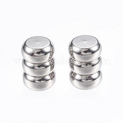 変色しにくい201ステンレススチールコードエンド  エンドキャップ  ステンレス鋼色  10x7mm  穴：5mm&nbsp;STAS-D448-068P