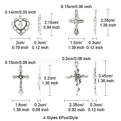 24Pcs 4 Styles Tibetan Style Alloy Pendants&nbsp;TIBE-FS0001-18