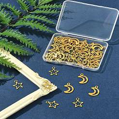 50Pcs 2 Styles Tibetan Style Alloy Charms&nbsp;TIBEP-FS0001-29AG