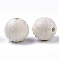 Natural Unfinished Wood Beads&nbsp;WOOD-S651-A25mm-LF