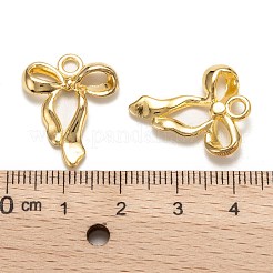 合金のチベット風チャーム  蝶結び  鉛フリー及びカドミウムフリー  ゴールドカラー  23x18x4mm  穴：2.5mm&nbsp;K0P49012