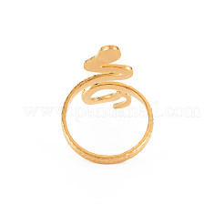 Ion Plating(IP) 304 Stainless Steel Snake Wide Open Cuff Ring for Women&nbsp;X-RJEW-S405-160G