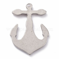 変色しない304ステンレススチールペンダント  アンカー  ステンレス鋼色  33x25x3mm  穴：1.8mm&nbsp;STAS-O140-03P
