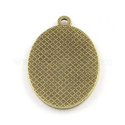 Tibetan Style Alloy Oval Pendant Cabochon Settings&nbsp;TIBEP-Q045-067A-AB-NR