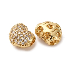 Brass Micro Pave Cubic Zirconia Beads&nbsp;KK-F895-05G