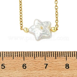 Natural Baroque Keshi Pearl Pendant 304 Stainless Steel Cable Chain Necklaces for Women&nbsp;NJEW-JN06225-01