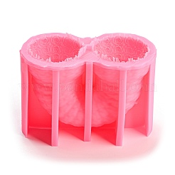 バレンタインデー 3D エンボスローズアーチキャンドルモールド  香りのキャンドル作り型  diy アロマセラピーキャンドル結婚式デートテーブル装飾用のシリコーン金型  パールピンク  7.4x10.5x5.5cm  内径：4.3のCM&nbsp;SIMO-H015-03