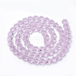 透明ガラスビーズ  多面カット  スモモの花  パールピンク  13x13.5x8.5mm  穴：1mm&nbsp;X-GLAA-Q066-14mm-C16