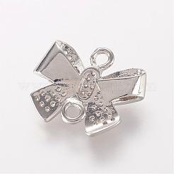 Brass Micro Pave Cubic Zirconia Links&nbsp;ZIRC-K062-06P