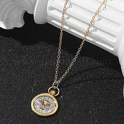 Brass Twelve Constellations Tarot Pendant Necklaces&nbsp;LS-NJEW-Q006-01G-G