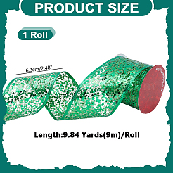 Sparkle Polyester Mesh Ribbon with Paillettes&nbsp;OCOR-WH0082-476