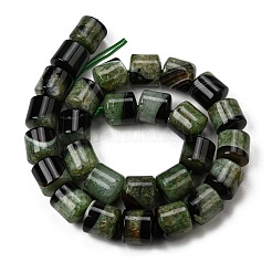 天然石瑪瑙ビーズ連売り  染め＆加熱  ドラム  グリーン  14~14.5x13.5~14.5mm  穴：1~1.2mm  約28個/連  15.55