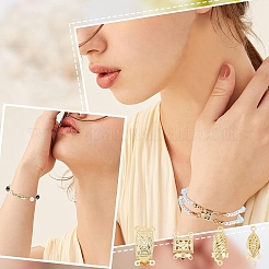 16セット16スタイル304ステンレススチールボックスクラスプ  マルチ連クラスプ  混合図形  ミックスカラー  15~21.5x7~10x3~5mm  穴：1~1.2mm  1セット/スタイル&nbsp;STAS-YW0003-04