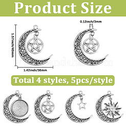 20Pcs 4 Styles Tibetan Style Alloy Pendants&nbsp;FIND-BM0001-83