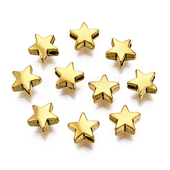 チベット風合金ビーズ  スター  カドミウムフリー＆鉛フリー  アンティーク黄金  8x8x3.5mm  穴：2mm  約1890個/1000g&nbsp;TIBE-S303-92AG-RS