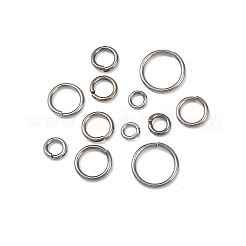 真鍮製オープン丸カン1箱  ラウンド  混成  4mm / 5mm / 6mm / 7mm / 8mm / 10mm  ガンメタ色&nbsp;KK-X0059-B-B