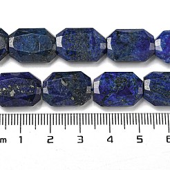 天然石ラピスラズリビーズ連売り  染め  六角  多面カット  12x17x5mm  穴：1mm  約24個/連  15.55''（39.5センチメートル）&nbsp;G-P544-B10-01