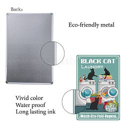 長方形の金属鉄の看板ポスター  家の壁の装飾のため  猫の模様  300x200x2.2mm&nbsp;AJEW-WH0157-332