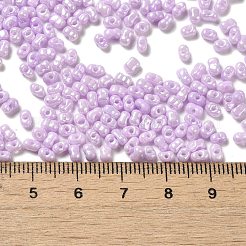 ガラスシードビーズ  ピーナッツ  プラム  3.5~4x2~2.5x2~2.3mm  穴：0.8mm  約8000個/ポンド&nbsp;SEED-K009-02A-05