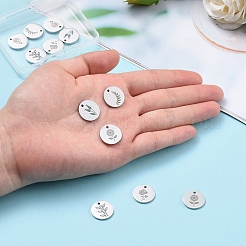 12Pcs 6 Style 304 Stainless Steel Plant Charms&nbsp;STAS-CJ0001-140