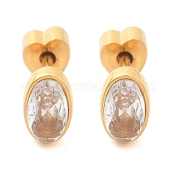 304 Stainless Steel Rhinestone Stud Earrings for Women&nbsp;EJEW-M068-03G-01