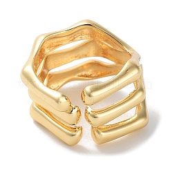 Brass Open Cuff Rings for Women&nbsp;RJEW-E292-25G