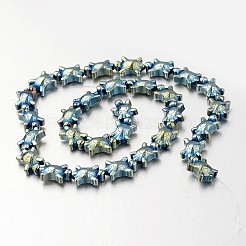 電気メッキ非磁性合成ヘマタイトビーズ連売り  カメ  メッキグリーン  14x9x5mm  穴：1mm  約30個/連  15.7インチ&nbsp;G-F300-52A-07
