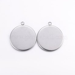 Tarnish Resistant 304 Stainless Steel Pendant Cabochon Settings&nbsp;STAS-I095-27P