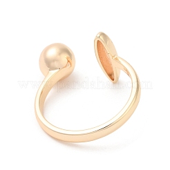 Brass Oval & Round Open Cuff Rings for Women&nbsp;RJEW-G288-03G