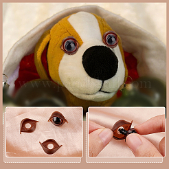 Half Round Plastic Craft Safety Eyes & Eyelid Sets&nbsp;DOLL-WH0002-12B