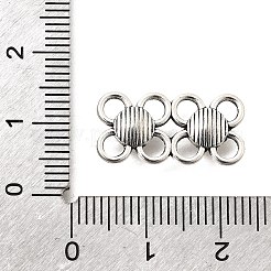 チベットスタイルの合金リンクコネクタチャーム  アンティークシルバー  フラットラウンド  10x20x3mm  穴：2.8mm&nbsp;FIND-D042-07E-AS