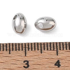 シェグレイスの真鍮ビーズ  オーバル  ニッケルフリー  プラチナ  7x5mm  穴：1.2mm&nbsp;XGRQ7H438-957P