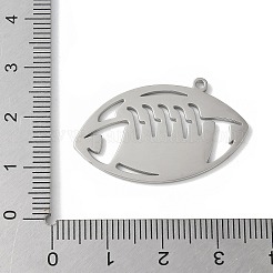 304ステンレスペンダント  ラグビーのチャーム  ステンレス鋼色  20.5x33x1mm  穴：1.5mm&nbsp;STAS-E501-10P