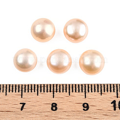 天然な培養された淡水パールビーズ  片穴  半円/ドーム  桃パフ  8~8.5x5~5.5mm  穴：0.8mm  約 2 ピース/ペア  66 個 (33 ペア)/ボード&nbsp;PEAR-N020-08A