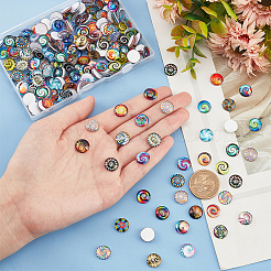 1 Bag Printed Glass Cabochons&nbsp;GGLA-PH0001-48