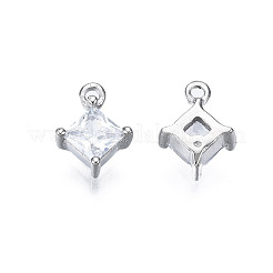 Long-Lasting Plated 925 Sterling Silver Cubic Zirconia Charms&nbsp;STER-ZX003-01P-NF