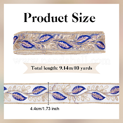 Polyester Feather Pattern Ribbon&nbsp;OCOR-WH0101-151A