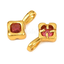 Brass Micro Pave Cubic Zirconia Pendants&nbsp;KK-H263-04G