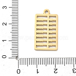 304ステンレスペンダント  そろばんチャーム  艶出し  イオンプレーティング（ip）  ゴールドカラー  24x13x1.5mm  穴：1.9mm&nbsp;SA-CBAE115-13C-G